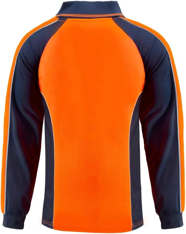 Safety Shirt High Visibility Short Long Sleeve Reflective Polo Shirts, Work T Shirts for Men Construction