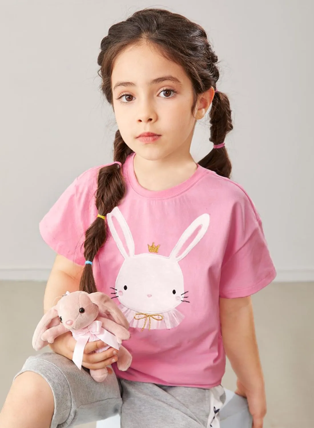 Toddler Girls Bunny Shirts Ruffle Short Sleeve Baby Easter T-Shirt Cotton Cute Tank Tees Tops 1-7 Years