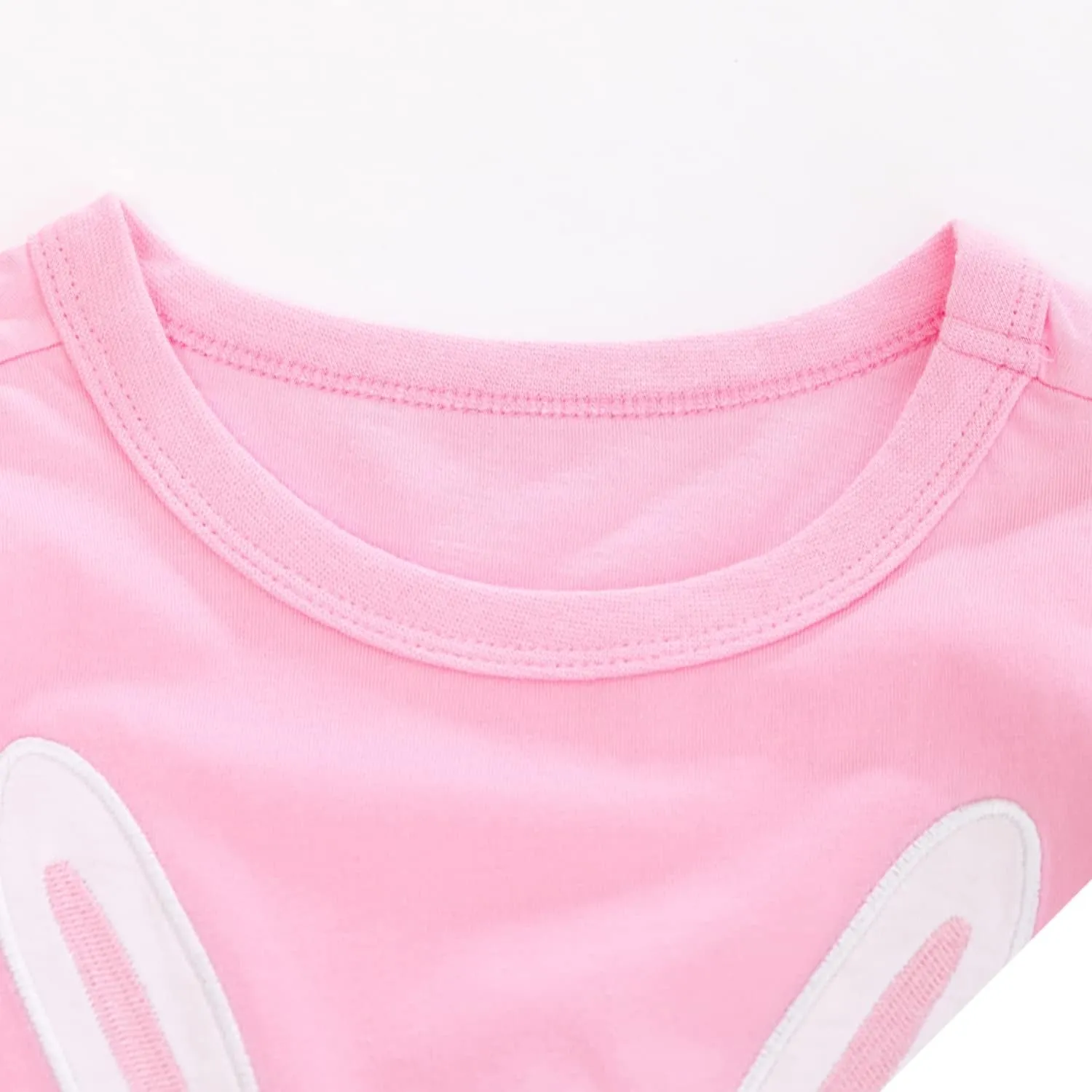 Toddler Girls Bunny Shirts Ruffle Short Sleeve Baby Easter T-Shirt Cotton Cute Tank Tees Tops 1-7 Years