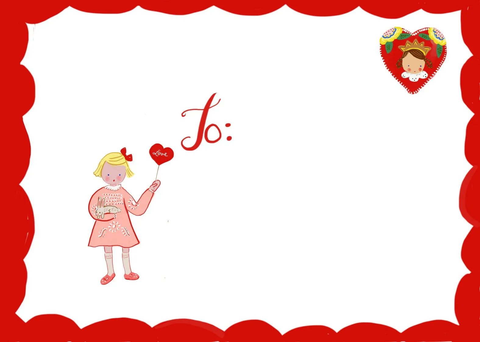 Valentine Cards - Girl in White Dress