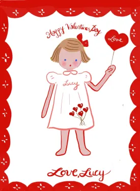 Valentine Cards - Girl in White Dress