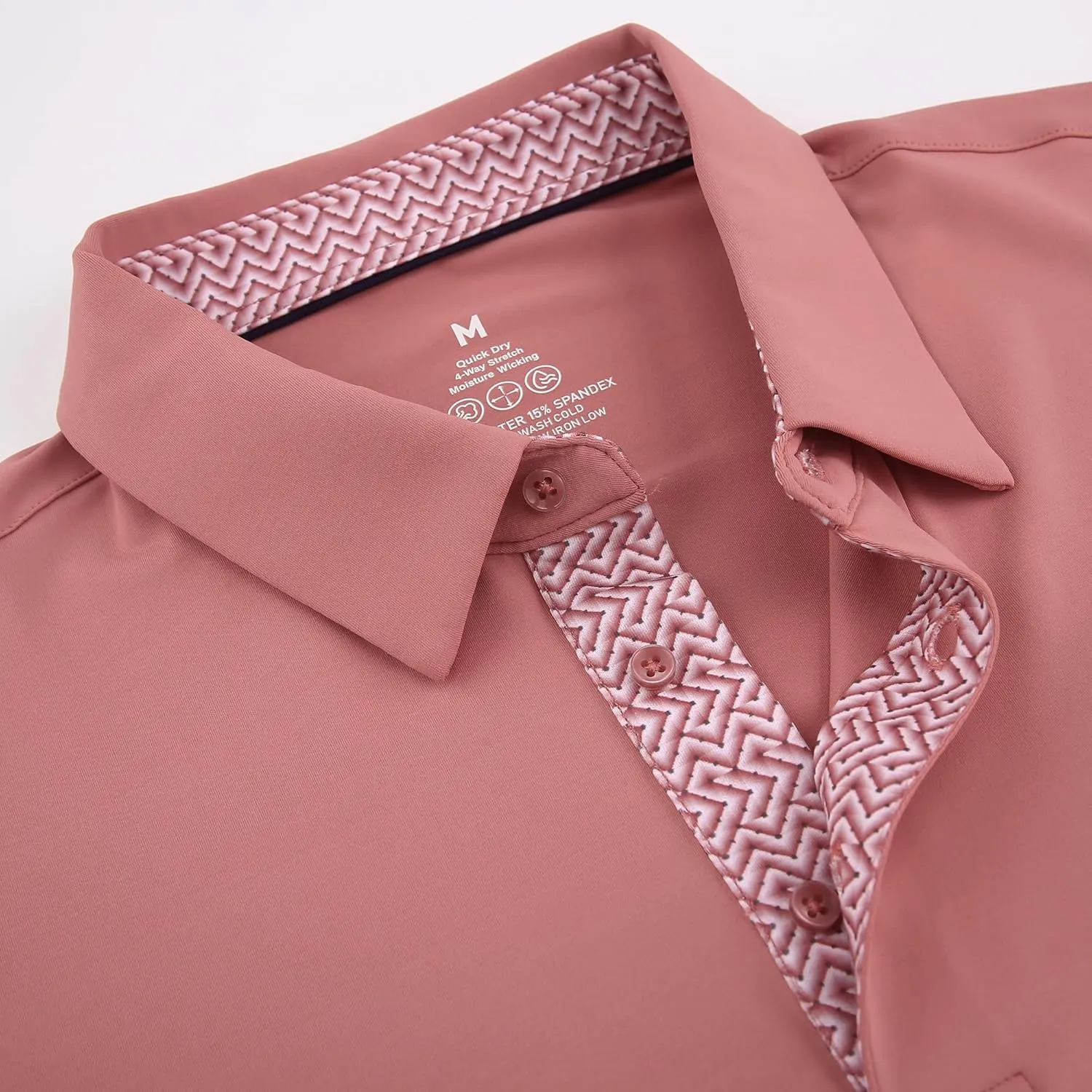 WARHORSEE Mens Golf Shirt Short Sleeve Striped Golf Polo Shirts for Men Moisture Wicking Performance Dry Fit Polo Shirts