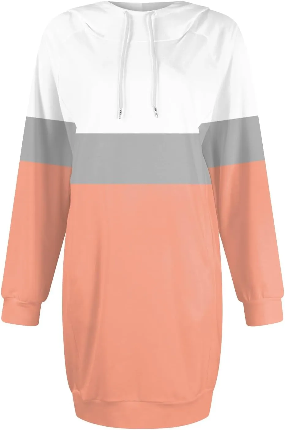 Women's Fall Flower Print Long Sleeve Tops Round Neck Patchwork Sweatshirt Casual Raglan Sleeve Hooded Dress 2024