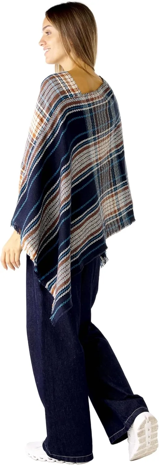 Women's Shawl Wrap Poncho Ruana Cape Cardigan Sweater Open Front for Fall Winter Spring