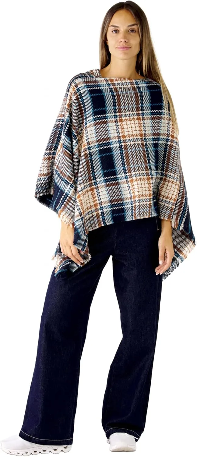 Women's Shawl Wrap Poncho Ruana Cape Cardigan Sweater Open Front for Fall Winter Spring