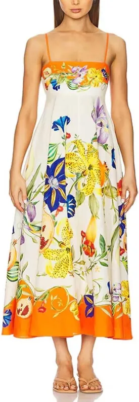 Womens Slip Boho Long Dresses Floral Spaghetti Strap Maxi Dress Summer Beach Daily Sundress with Plus Size