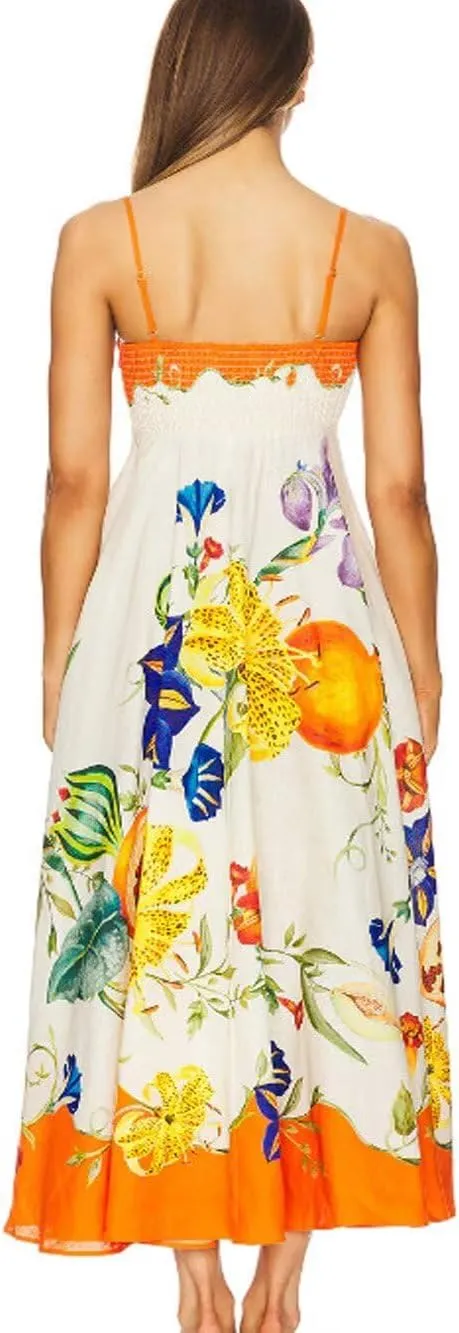 Womens Slip Boho Long Dresses Floral Spaghetti Strap Maxi Dress Summer Beach Daily Sundress with Plus Size